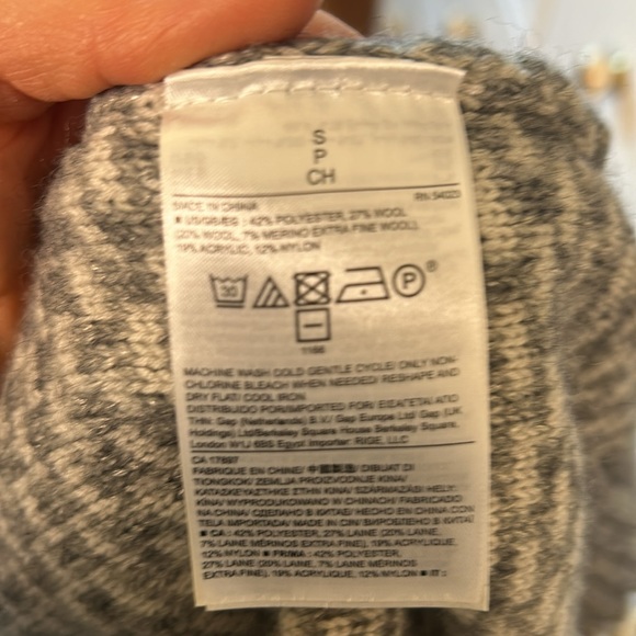 Banana Republic sz small Grey Gray wool knit turtleneck mixed-knit - Picture 5 of 8